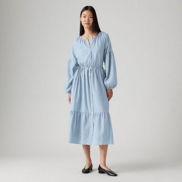 Levi's -  Women's Jolene Long Sleeve Maxi Dress - Hon Honestly Happy - Picture 1 of 3